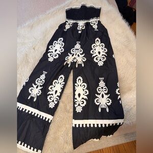 Black and White Patterned Jumpsuit